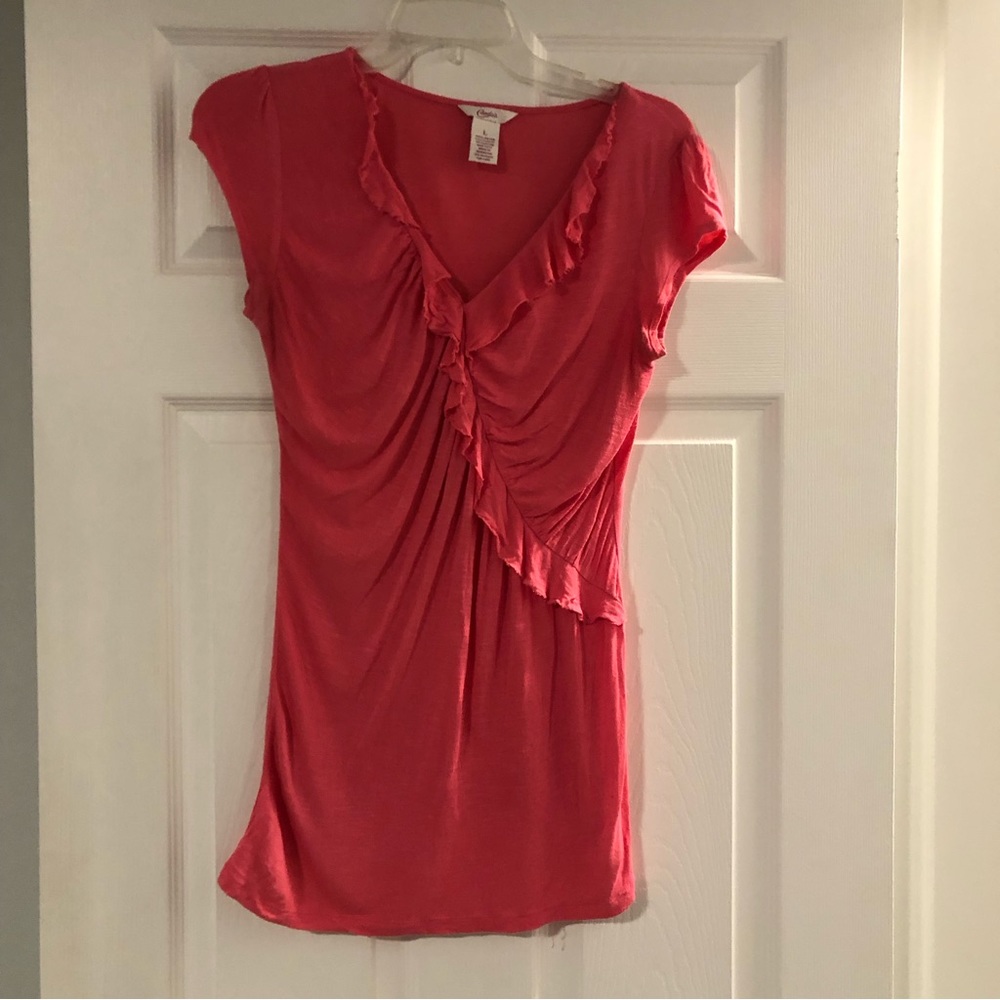 Candie’s Pink Fitted Top with frill